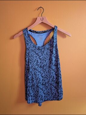Nike Blue & Black Patterned Racerback Tank Top
